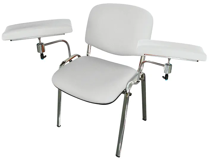 OZC - 02 židle odběrová s dvěma područkami, koženka MONA 1 - koženka bílá